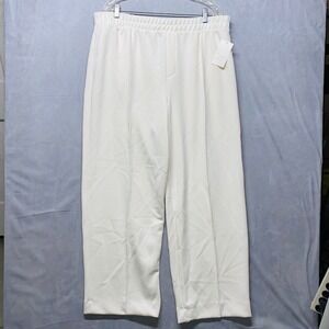 A New Day Cream Wide Leg Cropped Pants‎ XX Large Recycled Polyester Blend Casual